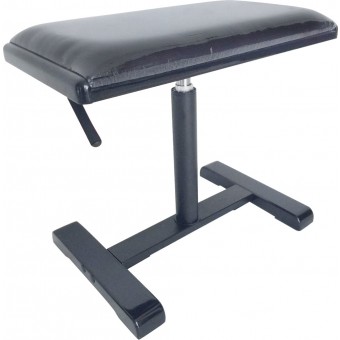 Stagg PBH 740 BKP VBK Highgloss Black Hydraulic Piano Bench with Black Fireproof Velvet top and Central leg