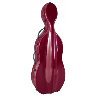 4/4 Size Cello Fibreglass Hardcase in Wine Red 5.7kg - 1866WR