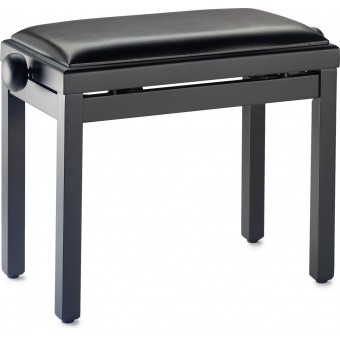 Black Mat Adjustable Piano Stool with Black Vinyl Top - PBF39SBK