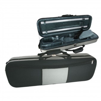 GSJ VC171 4/4 Oblong (Full Size) Two Tone Violin Case Black/Grey