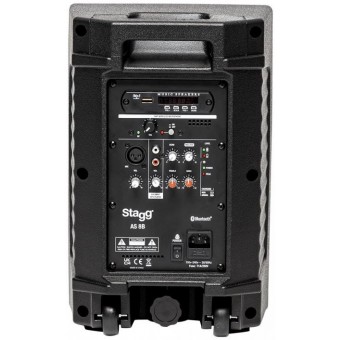 Stagg Battery Powerd 8" 125w PA Speaker inc Bluetooth and UHF Radio Microphone- AS8BUK