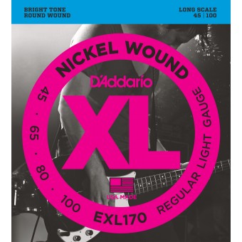 D'Addario 2 Pack of EXL170 Bass Strings, Regular Light, 45-100