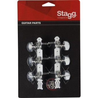 Acoustic Guitar Machine Heads in Chrome by Stagg - KG367
