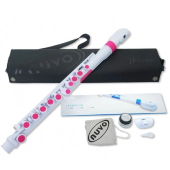 Nuvo jFlute 2.0 Outfit White with Pink Trim -  N220JFPK