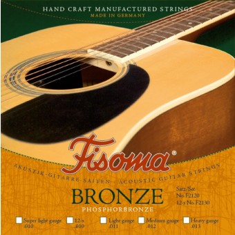 10 Pack of Phosphor Acoustic Bronze Guitar Strings by Lenzner 12 - 52 Medium Guage - F2120