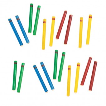 Percussion Plus PP20320 claves - pack of 10 in mixed colours