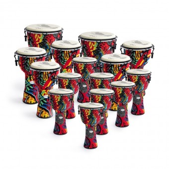 Percussion Plus PP666-15PK Slap Djembe Pack - mechanically tuned - 15 pack