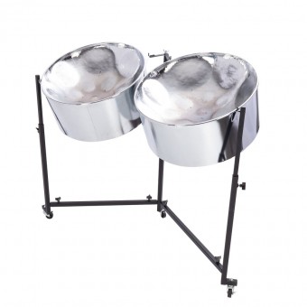 Percussion Plus PP9110 Import Series double tenor steel pans, chrome finish