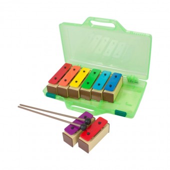 Percussion Plus PP944 colourful chime bars in clear case with beaters
