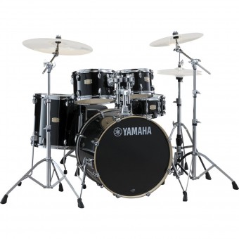 Yamaha Stage Custom Birch'5 Piece Complete Drum Kit 22" in Raven Black SBP2F5 